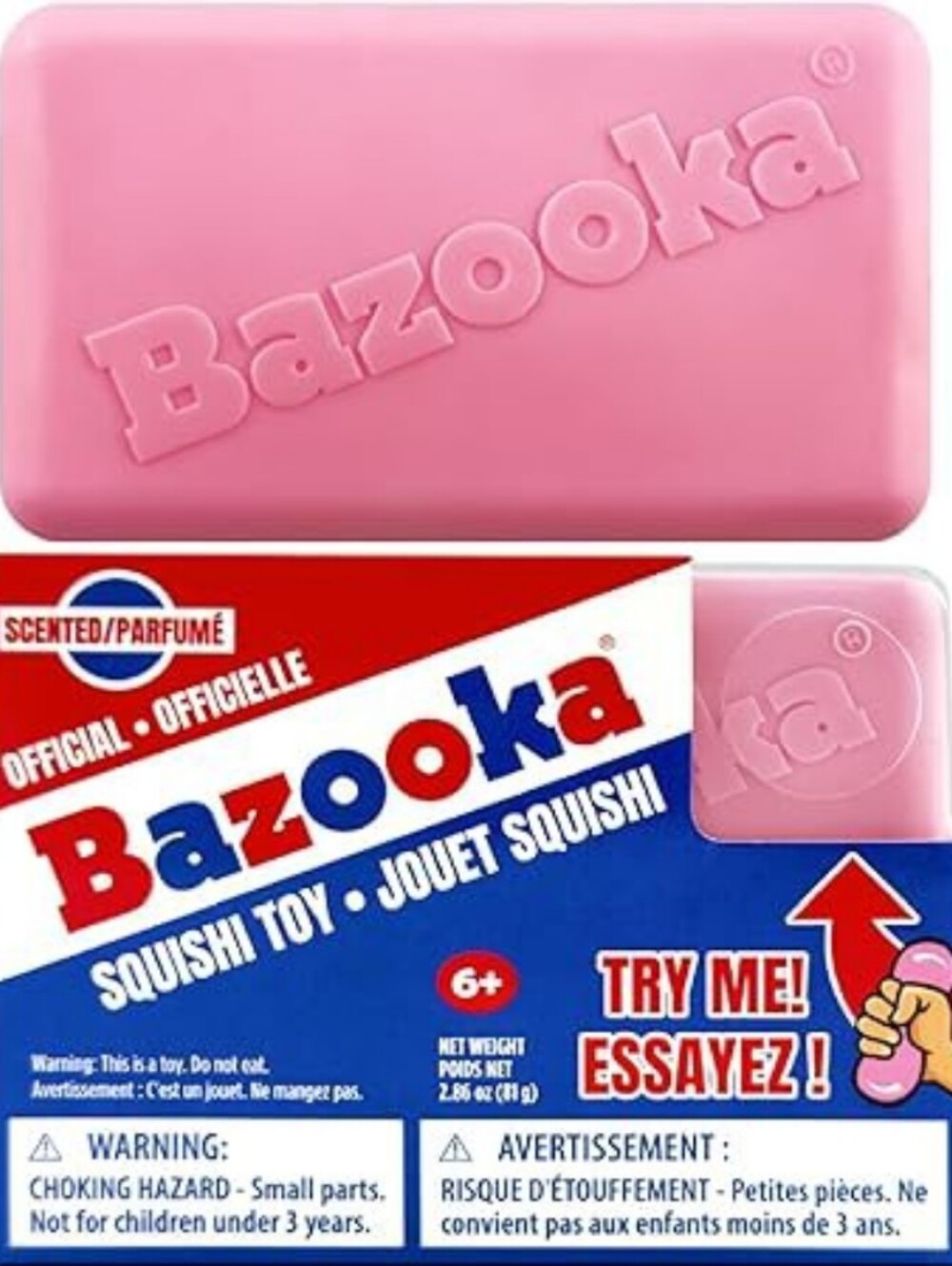 Bazooka Pink Squishy Toy - Bubblegum Bar